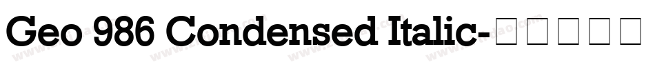 Geo 986 Condensed Italic字体转换